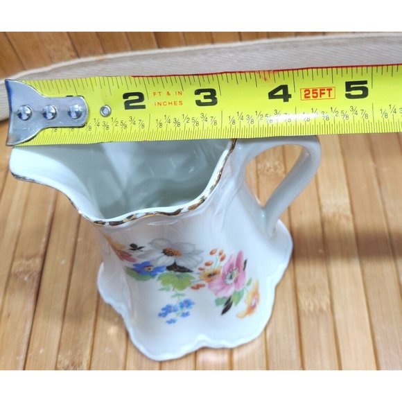 Vintage Warwick China Floral Porcelain Creamer Made in USA 4x4.5x4.5" - Picture 11 of 12